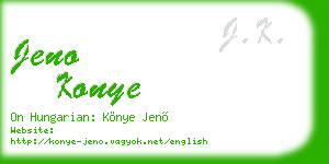jeno konye business card